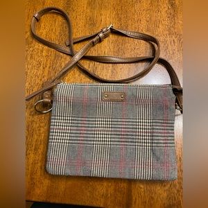 Plaid & plain 3 compartment, Crossbody purse